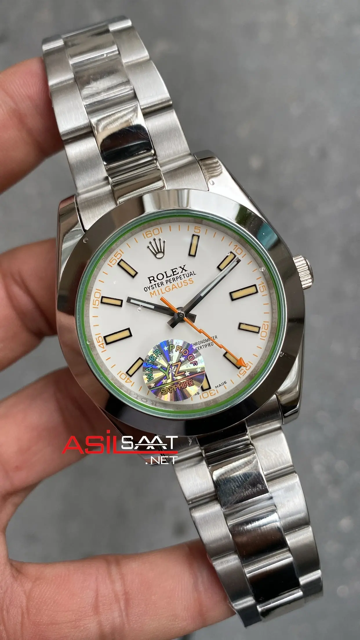 Rolex Milgauss Beyaz Kadran 40 mm 116400 White Silver Replika Saat ROLMI004