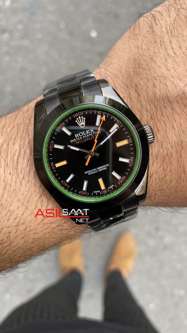 Rolex Milgauss PVD Siyah 116400GV Replika Saat