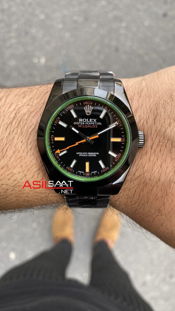 Rolex Milgauss PVD Siyah 116400GV Replika Saat