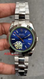 Rolex Milgauss Z Blue Mavi Kadran 40 mm 116400 Blue Silver Replika Saat ROLMI002