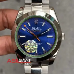 Rolex Milgauss Z Blue Mavi Kadran 40 mm 116400 Blue Silver Replika Saat ROLMI002