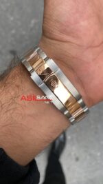 Rolex Oyster Day Date Kahverengi Kadran 40 mm Chocolate Silver Everose Gold Replika Saat ROLDD046