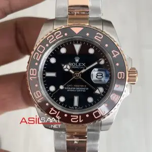 Rolex Root Beer Gmt Master II 126711CHNR Two Tone Rose 40mm Replika Saat