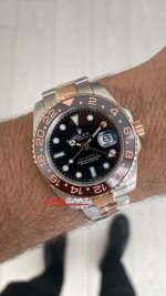 Rolex Root Beer Gmt Master II 126711CHNR Two Tone Rose 40mm Replika Saat