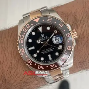 Rolex Root Beer Gmt Master II 126711CHNR Two Tone Rose 40mm Replika Saat