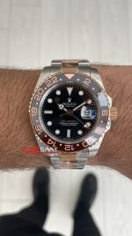 Rolex Root Beer Gmt Master II 126711CHNR Two Tone Rose 40mm Replika Saat