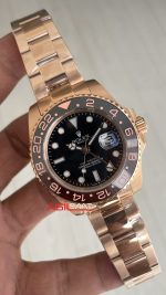 Rolex Root Beer Gmt Master II 126715CHNR Chocolate 40mm Rosegold Replika Saat