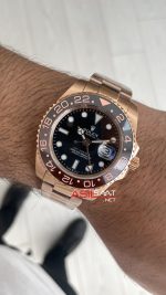 Rolex Root Beer Gmt Master II 126715CHNR Chocolate 40mm Rosegold Replika Saat