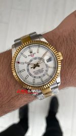 Rolex Sky Dweller Beyaz 336933 Oyster Two Tone Gold 42mm Swiss ETA Saat