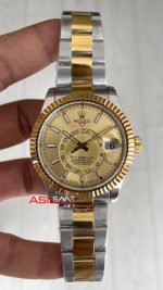 Rolex Sky Dweller Champagne 336933 Oyster Two Tone Gold 42mm Swiss ETA Saat