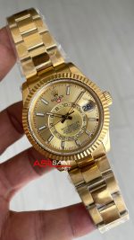 Rolex Sky Dweller Champagne 336938 Oyster Gold 42mm Swiss ETA Saat