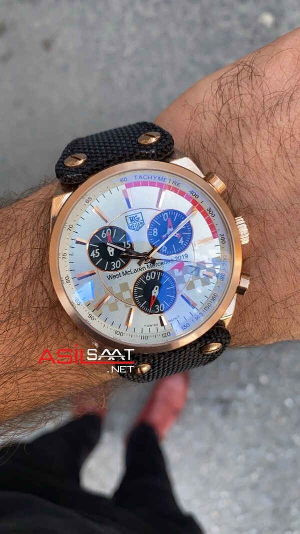 TAG Heuer Mc Laren 45 mm Chronograph Beyaz Kadran TAG Heuer Mc Laren 45 mm Chronograph Beyaz Kadran