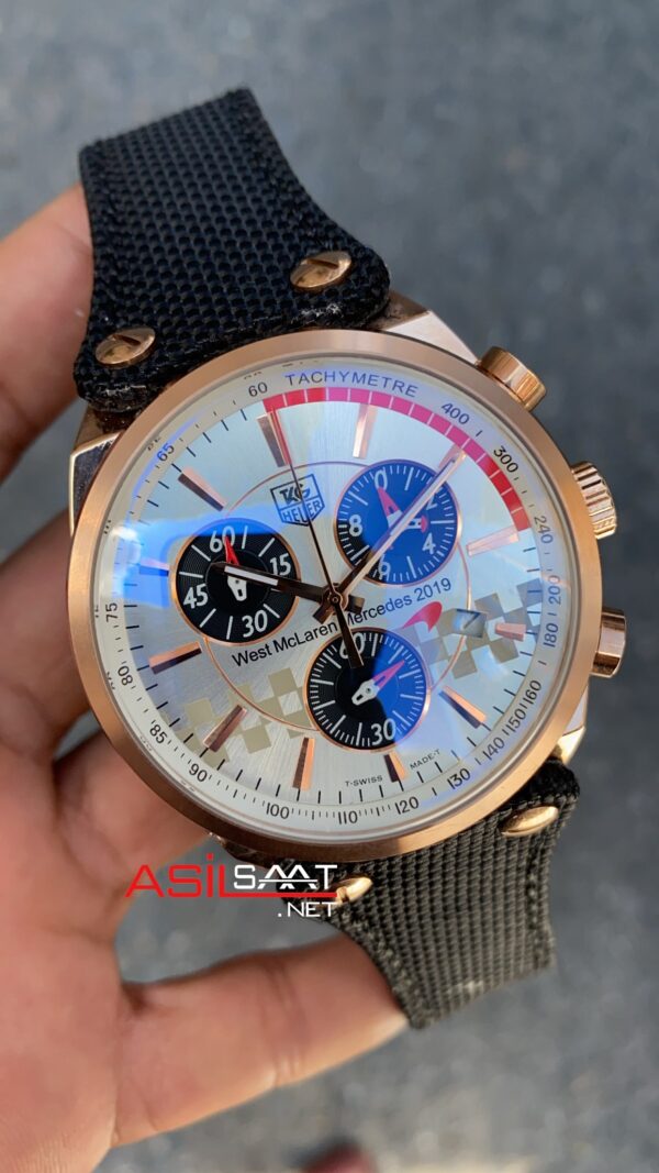 TAG Heuer Mc Laren 45 mm Chronograph Beyaz Kadran TAG Heuer Mc Laren 45 mm Chronograph Beyaz Kadran