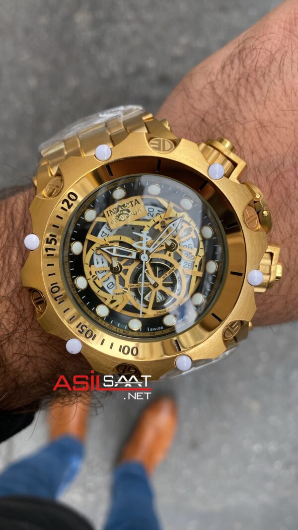 Invicta Hybrid Venom Sarı Kadran 52 mm 16804 Gold Replika Saat IHV001 Invicta Hybrid Venom Sarı Kadran 52 mm 16804 Gold Replika Saat IHV001