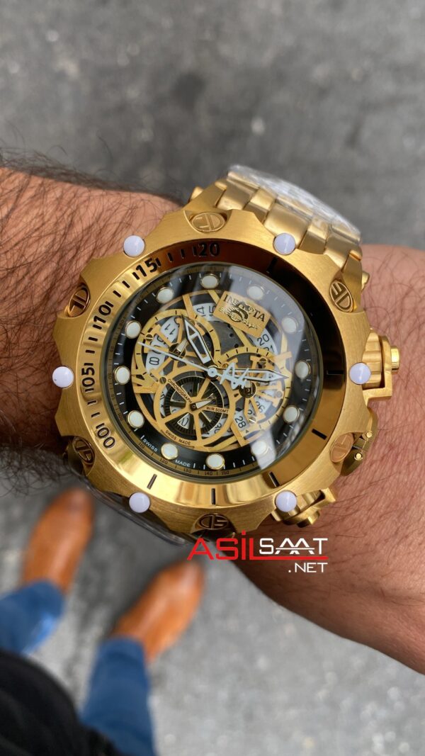 Invicta Hybrid Venom Sarı Kadran 52 mm 16804 Gold Replika Saat IHV001 Invicta Hybrid Venom Sarı Kadran 52 mm 16804 Gold Replika Saat IHV001
