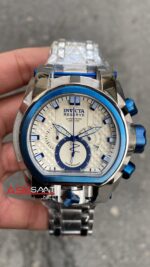 Invicta Magnum Reserve Zeus Bolt Beyaz Kadran 52 mm 20112 Blue Replika Saat IMA002