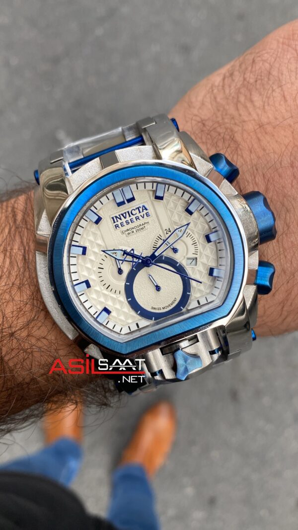 Invicta Magnum Reserve Zeus Bolt Beyaz Kadran 52 mm 20112 Blue Replika Saat IMA002 Invicta Magnum Reserve Zeus Bolt Beyaz Kadran 52 mm 20112 Blue Replika Saat IMA002