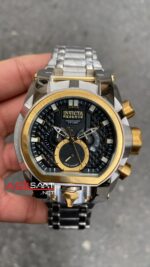Invicta Magnum Reserve Zeus Bolt Chronograph Siyah Kadran 52 mm Silver Gold Replika Saat IMA004