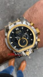 Invicta Magnum Reserve Zeus Bolt Chronograph Siyah Kadran 52 mm Silver Gold Replika Saat IMA004