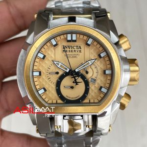 Invicta Magnum Zeus Bolt Reserve Sarı Kadran 52mm Two Tone Gold Replika Saat