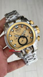 Invicta Magnum Zeus Bolt Reserve Sarı Kadran 52mm Two Tone Gold Replika Saat