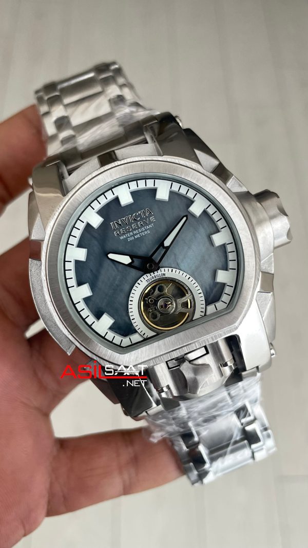 Invicta Magnum Zeus Bolt Reserve Tourbillon 52mm Mavi Sedef Kadran Replika Saat