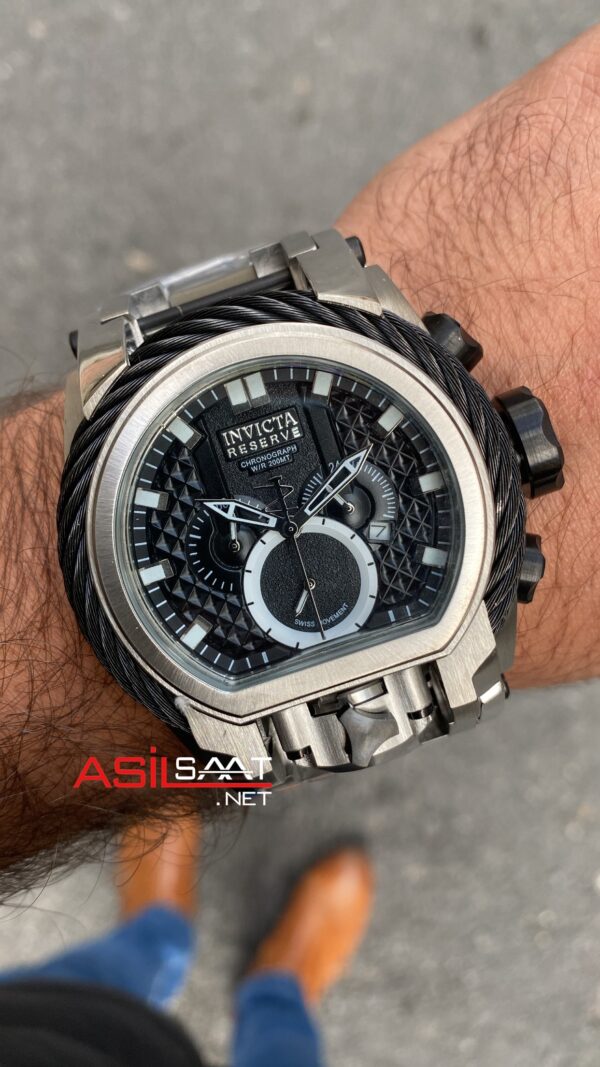 Invicta Reserve Bolt Zeus Magnum Siyah Kadran 52 mm 26446 Silver Replika Saat IMA009