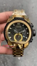 Invicta Reserve Bolt Zeus Magnum Siyah Kadran 52 mm 26680 Gold Replika Saat IMA011