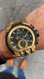 Invicta Reserve Bolt Zeus Magnum Siyah Kadran 52 mm 26680 Gold Replika Saat IMA011