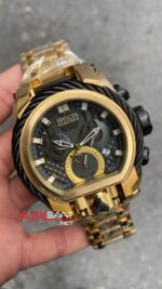Invicta Reserve Bolt Zeus Magnum Siyah Kadran 52 mm 26680 Gold Replika Saat IMA011
