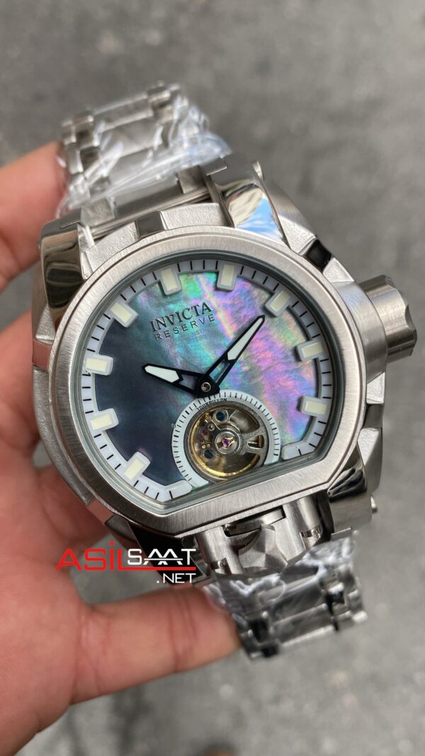 Invicta Reserve Bolt Zeus Magnum Tourbillon Rainbow 52 mm 28391 Silver Replika Saat IMA012