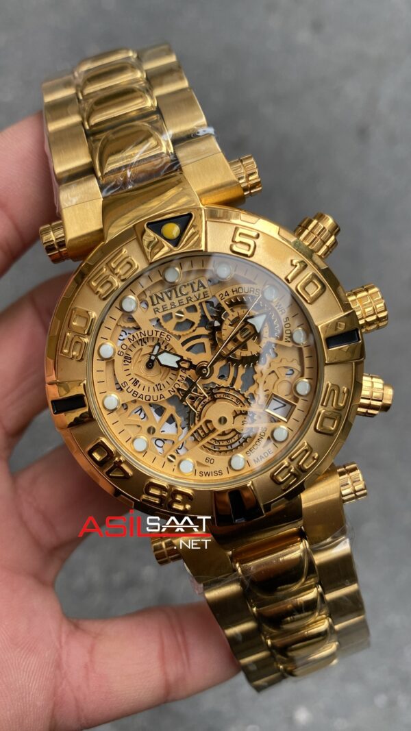 Invicta SubaQua Noma 1 Sarı Kadran 50 mm 15617 Gold Replika Saat ISU004