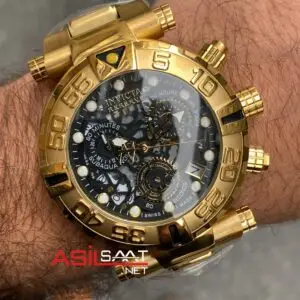 Invicta SubaQua Noma 1 Siyah Kadran 50 mm 15617 Gold Replika Saat ISU003