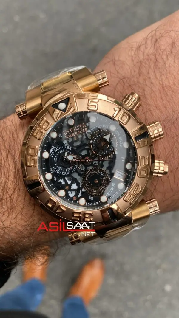 Invicta SubaQua Noma 1 Siyah Kadran 50 mm 15619 Rosegold Saat ISU002