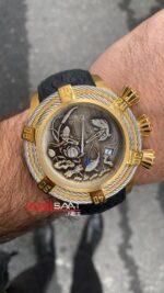 Invicta Bolt Koi Fish Chronograph 53 mm 27876 Gold Replika Saat IKF002