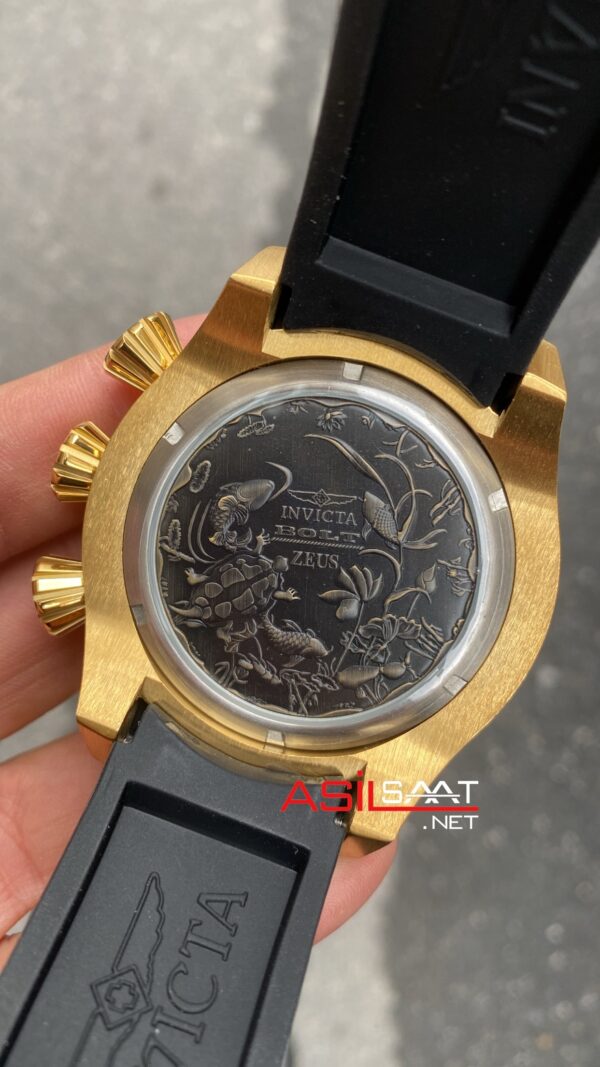 Invicta Bolt Koi Fish Chronograph 53 mm 27876 Gold Replika Saat IKF002