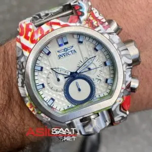 Invicta Bolt Zeus Magnum Graffiti Beyaz Kadran 52 mm 32417 White Replika Saat IMA023