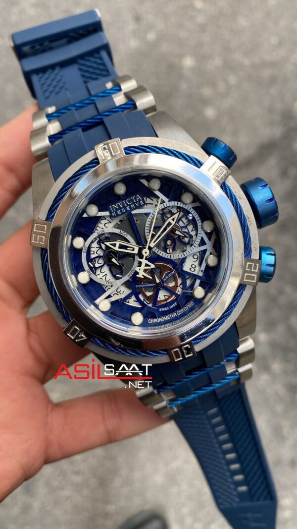 Invicta Bolt Zeus Mavi Kadran 53 mm Blue Silver Replika Saat IBZ011
