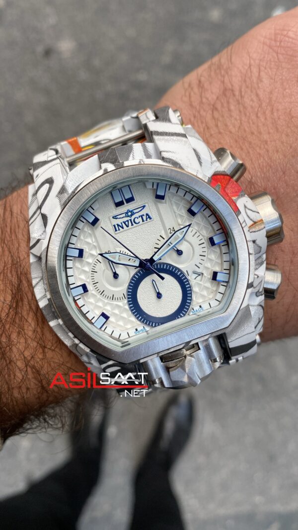 Invicta Magnum Marvel 52 mm Beyaz Kadran White Replika Saat IMA022