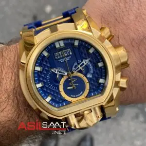 Invicta Magnum Reserve Bolt Zeus Mavi Kadran 52 mm 25608 Gold Blue Replika Saat IMA018