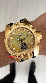 Invicta Magnum Zeus Bolt Reserve Champagne Tourbillon Gold 52mm Replika Saat