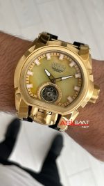 Invicta Magnum Zeus Bolt Reserve Champagne Tourbillon Gold 52mm Replika Saat