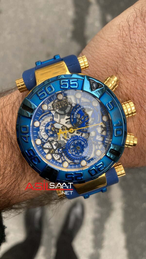 Invicta SubaQua Noma 1 Mavi Kadran 50 mm 15617 Blue Gold Replika Saat ISU006