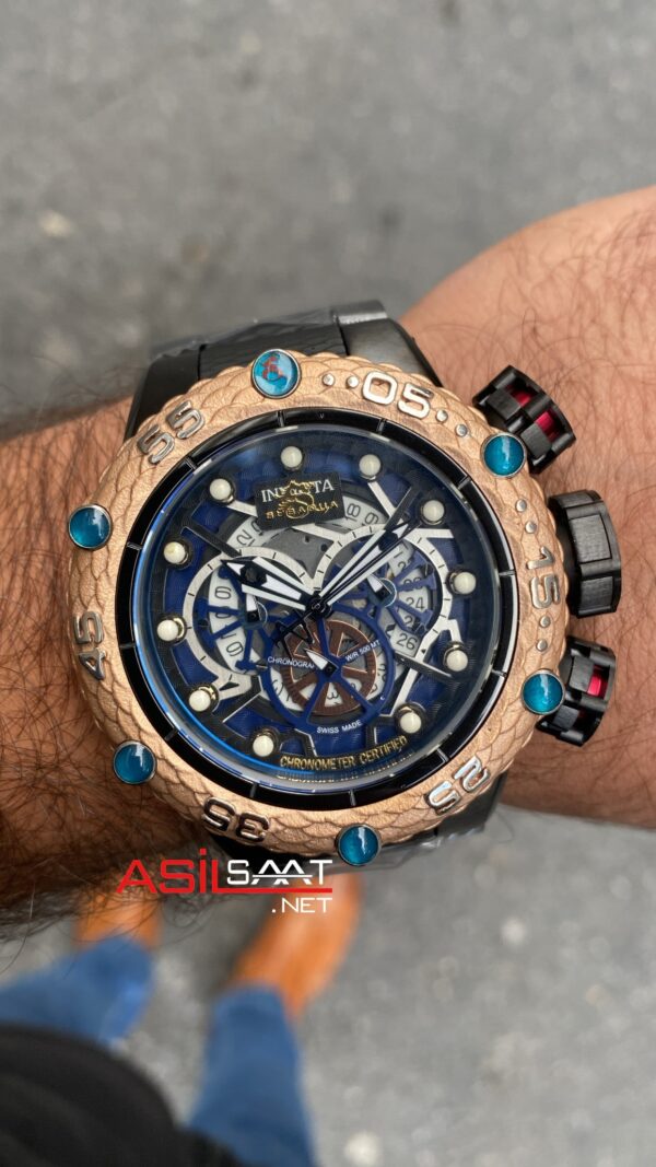Invicta SubaQua Noma 6 Jason Taylor Siyah Kadran 52 mm 25302 Black Rosegold Replika Saat ISN003