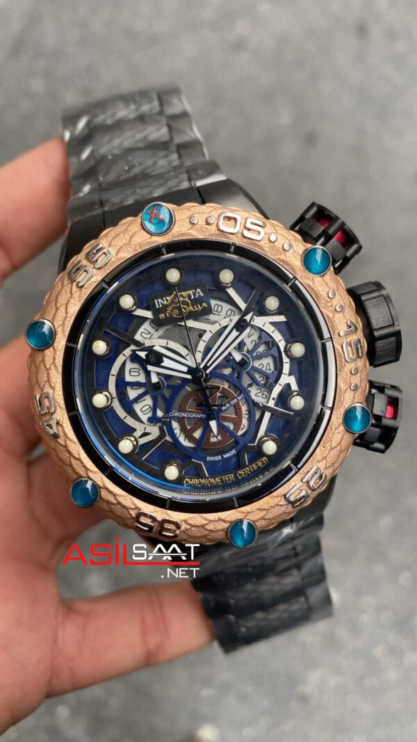 Invicta SubaQua Noma 6 Jason Taylor Siyah Kadran 52 mm 25302 Black Rosegold Replika Saat ISN003