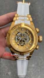 Invicta Zeus Bolt Sarı Kadran 53 mm White Gold Replika Saat IBZ015