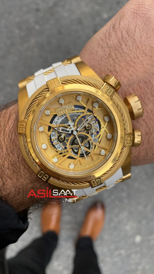 Invicta Zeus Bolt Sarı Kadran 53 mm White Gold Replika Saat IBZ015 Invicta Zeus Bolt Sarı Kadran 53 mm White Gold Replika Saat IBZ015