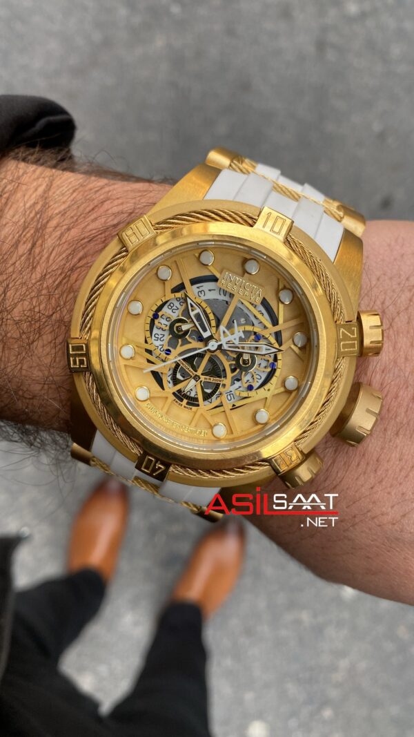 Invicta Zeus Bolt Sarı Kadran 53 mm White Gold Replika Saat IBZ015 Invicta Zeus Bolt Sarı Kadran 53 mm White Gold Replika Saat IBZ015