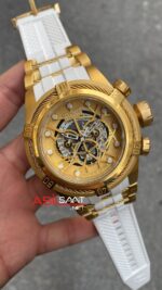 Invicta Zeus Bolt Sarı Kadran 53 mm White Gold Replika Saat IBZ015