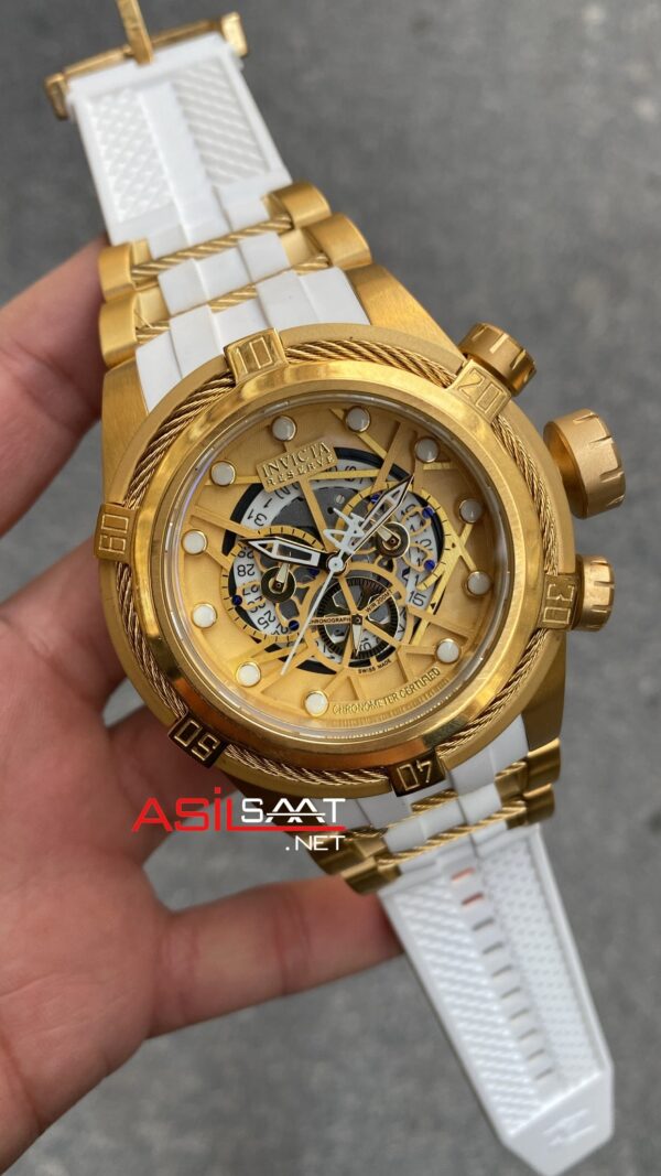 Invicta Zeus Bolt Sarı Kadran 53 mm White Gold Replika Saat IBZ015 Invicta Zeus Bolt Sarı Kadran 53 mm White Gold Replika Saat IBZ015